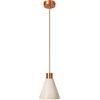 Image de Creative Cables Suspension Avec Abat-jour Conique En Bois Sans Ampoule