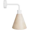 Image de Creative Cables Lampe Fermaluce Avec Abat-jour En Bois En Forme De Cône Et Extension Courbée Sans Ampoule