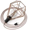 Image de Creative Cables Lampe De Table Serpent-lampe à Brancher Avec Abat-jour Cage En Diamant Et Prise à Deux Broches
