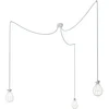 Image de Creative Cables Suspension Luminaire Multiple With 3 Drops With Textile Cable And Drop Lampshade Already Assembled