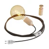 Image de Creative Cables Câble Serpent Avec Support De Lampe En Boisprise Et Interrupteur Avec Presse-étoupes De Câble En Bois Rolé-avec Bulb
