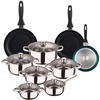 Image de Wellhome Ensemble De Casseroles Et Poêles Pk8180 15 Pièces
