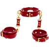 Image de Collier D-Ring avec Menottes de poignets Taboom Rouge
