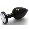 Image de Bijou anal Round Gem M 7 x 3.3 cm Noir-transparent