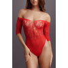 Image de Body ouvert Rhinestone - Rouge rouge