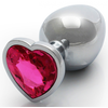 Image de Bijou anal Heart Gem L 8 x 4cm Argenté-Rose