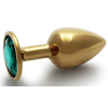 Image de Bijou anal Round Gem S 6 x 2.6 cm Doré-Vert