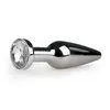 Image de Zilveren smalle buttplug met diamant