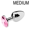 Image de Plug Bijou Strass Rose - MEDIUM 7 x 3.4cm
