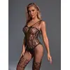 Image de Glitter Catsuit met open kruis - zwart