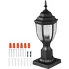 Image de Lot de 2 lampadaires d'extérieur du crépuscule à l'aube, 390 mm, luminaires étanches pour lampadaires avec base de montage sur pilier de 3,5 pouces,
