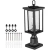 Image de Lot de 2 lampadaires d'extérieur du crépuscule à l'aube, 450 mm, luminaires étanches pour lampadaires avec base de montage sur pilier de 3,5 pouces,