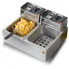 Image de Mophorn - Friteuse électrique commerciale , capacité de 24 l, friteuse de comptoir en acier inoxydable de 5 000 w avec deux paniers amovibles, pour