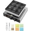 Image de Mophorn - Machine à crêpes hollandaise , 9 pièces de 76 mm de diamètre, machine à dorayaki, gril électrique commercial Poffertjes 850 w, acier