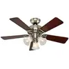 Image de Hunter Fans - Ventilateur de plafond Beacon Hill Nickel avec Lumière