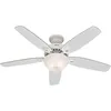 Image de Hunter Fans - Ventilateur de plafond Builder Deluxe Blanc avec Lumière