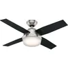 Image de Hunter Fans - Ventilateur de plafond Dante Nickel avec Lumière
