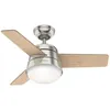 Image de Hunter Fans - Ventilateur de plafond Finley s Nickel avec lumière