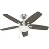 Image de Hunter Fans - Ventilateur de plafond Arcot Nickel avec lumière