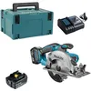 Image de Makita   Scie circulaire 18V DSS501RTJ   5Ah avec 2 batteries   Profondeur de coupe 51mm   Moteur Brushless pour bois dur