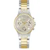 Image de Guess Moonlight GW0320L7 Montre pour femme avec affichage de la date, bracelet bicolore en acier inoxydable, verre minéral, cadran bicolore, 3 bars, diamètre du boîtier : 36 mm en occasion ou reconditionné