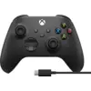 Image de Microsoft Manette Sans Fil Carbon Black + Kabel (ep2-29944)
