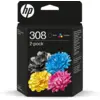 Image de HP 308 Cartouches D’encre Noir/trois Couleurs 2 Pièces (6l6s6ue#301)
