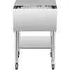 Image de VEVOR Bac a glacons commercial, 610x484x935 mm, coffre a glace a roulettes sous bar 61,6 L, en acier inox, avec couvercle coulissant, plateau de