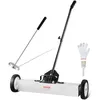 Image de VEVOR Balai magnetique a roues de 24 po, capacite de charge de 50 lb, comprend un outil magnetique telescopique, poignee reglable, ideal pour