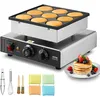 Image de Appareil a Pancake 9PCs 76 mm, Crepiere Commerciale 850 w, Appareil a Poffertjes Dorayaki en Acier Inoxydable Antiadhesif, Temperature et Temps