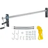 Image de Vevor Kit de rouleaux de bache a manivelle, 1,6-2,6 m, en alliage dealuminium, avec poignee enveloppee deeponge de 7', pour camions a benne