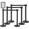 Image de Mophorn - vevor Poteau de Guidage 6PCs 93 cm Barriere de Balisage pour Controle de Foules avec 4 Rubans Retractables 200 cm pour Delimitation