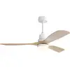 Image de Ventilateur de plafond de 132cm avec LED Réglable,Télécommande à 6 vitesses,Moteur DC,3 Pales de bois