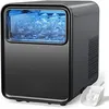Image de Machine à glaçons compacte 1,5L   Production 16kg/24h   9 glaçons en 6 min   Auto-nettoyante   2 tailles de glaçons   Éclairage LED