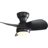 Image de Yoleo - Ventilateur de plafond de 58.4cm avec lumière led 18W 3 Pales ABS,Moteur dc Mode hiver-été,Noir