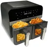 Image de Northix - Comfy nest cn afd45wb friteuse a air numerique noire a double panier de 2 400 w avec fenetre - 9 l