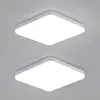 Image de COMELY Lot de 2 Plafonniers LED Carrés 32W, Etanches IP54, 3600LM 6500K Blanc Froid - Idéal pour Salle de Bain, Cuisine, Couloir, Balcon