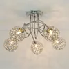 Image de Kosilum   Plafonnier 5 boules en métal chromé et aluminium   Sphères 10 cm   Ampoule G9 compatible   Pour salons et bureaux