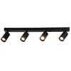 Image de Plafonnier 4 Spots Orientables Noir pour Ampoule GU10 - SILAMP