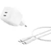 Image de Belkin Boostcharge Pro Chargeur Rapide 50w Avec 2 Ports Usb-c Câble Usb-c De 1 M Inclus - Blanc