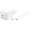 Image de Belkin Chargeur Rapide Boostcharge Pro 50w Double Usb-c Blanc