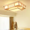 Image de Senderpick - Plafonnier japonais à led à intensité variable en continu - En bois massif - Géométrie créative - Pour salon, chambre à coucher