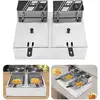 Image de Gojoy - 5kw Friteuse double friteuse en acier inoxydable 12 l pour restaurant rapide snack-bars