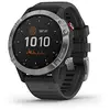 Image de Garmin Fenix 6 Solar - Montre Gps Multisports Connectée Haut de Gamme avec Paiement sans Contact Pay - Argent avec Bracelet Silicone Noir â   Cadran 47 mm en occasion ou reconditionné