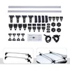 Image de Gojoy   Barres de toit universelles pour voiture   Aluminium noir et argenté   Charge maximale 165 lbs   Montage facile pour véhicules 122-130 cm