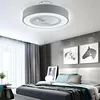 Image de Ventilateur de plafond avec lumière, 22' lustre circulaire ventilateur de plafond led plafonnier ventilateur silencieux suspension 3 couleurs modes