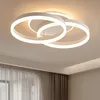 Image de Plafonnier led Salon 2 Ring  50cm, 36W Plafonnier Moderne Dimmable avec Télécommande, en Métal+Acrylique, Design Rond,pour Salon, Chambre, Salle à