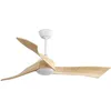 Image de Ventilateur de plafond minimaliste de 52" avec LED,Moteur DC à économie d’énergie à distance à 6 Vitesses 3 Pales en bois,Blanc