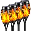 Image de Lampes solaires d'extérieur à flamme, 4 torches solaires à 12 led pour jardin, étanches IP65, avec flamme réaliste pour décoration, jardin, terrasse,