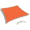 Image de Voile d'ombrage rectangulaire en polyester Oxford pour jardin, terrasse et patio, 2.5x2.5m, couleur orange rouge